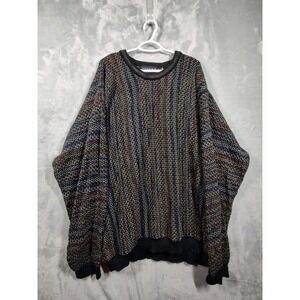 Tundra Canada Vintage 90s Textured Knit Sweater Mens 2XLT Multi Color Oversized